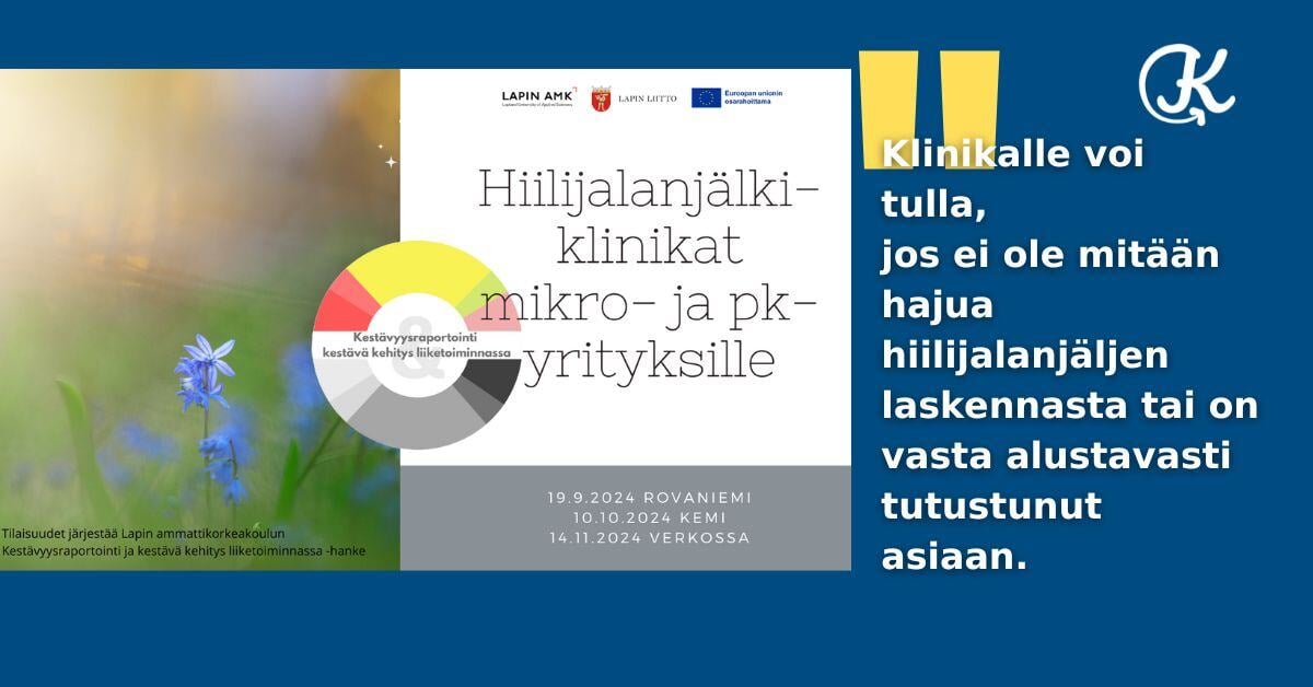 Hiilijalanjälkiklinikat syksyllä 2024